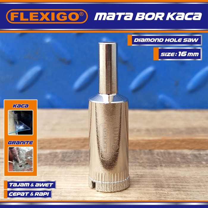 Mata Bor Kaca  Dan Granite 16 mm Original Flexigo Diamon Hole Saw