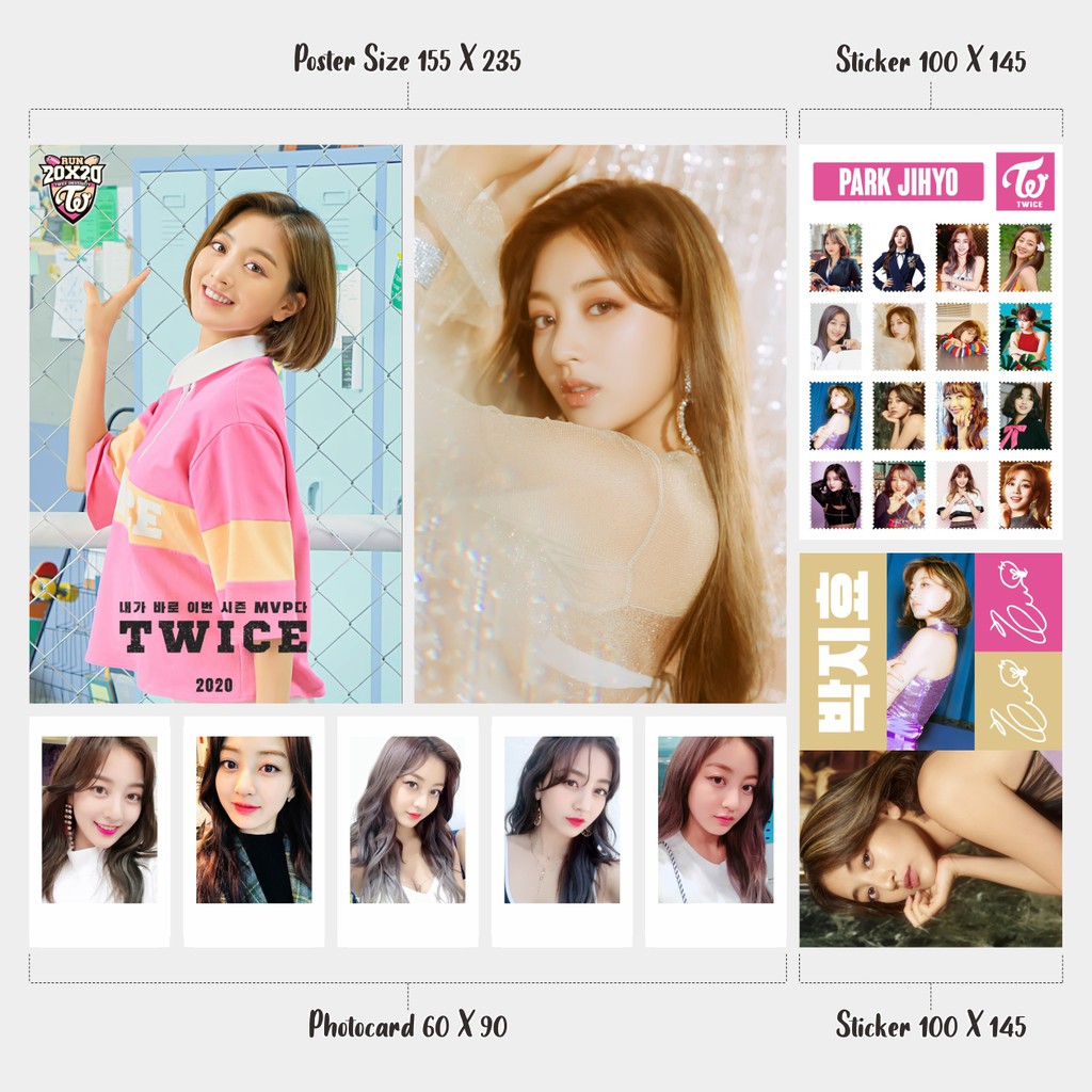 Paket Twice Kpop Feel Special University 2020 Poster Sticker Photocard