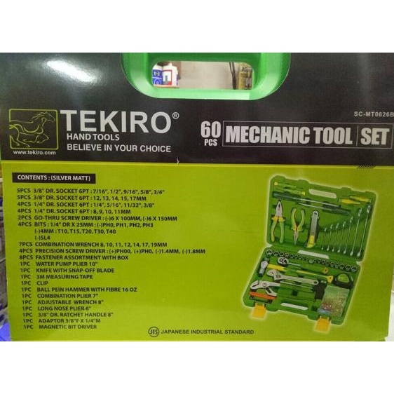 Tekiro Kunci Tool Set / Mechanic Tools 60 Pcs Tekiro (Box Plastik)