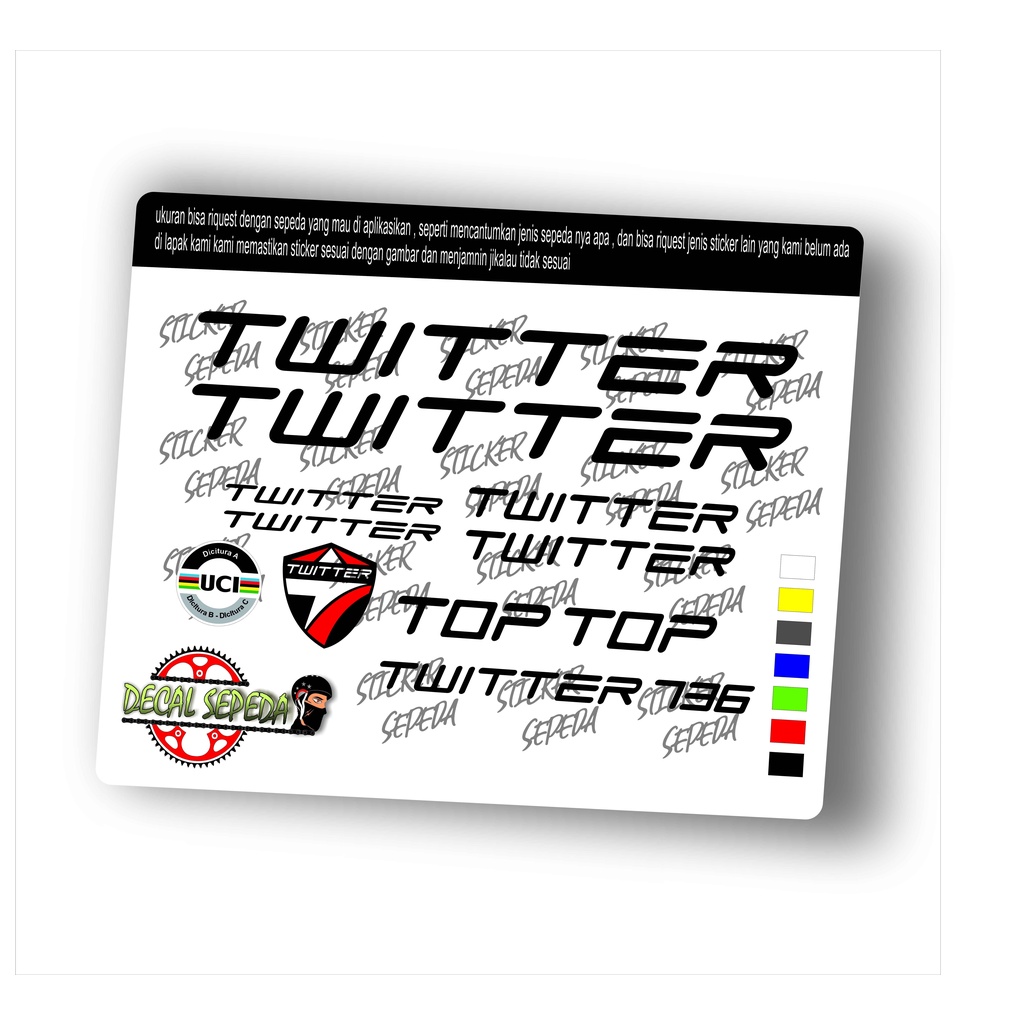 decal twitter - sticker sepeda twitter full cutting