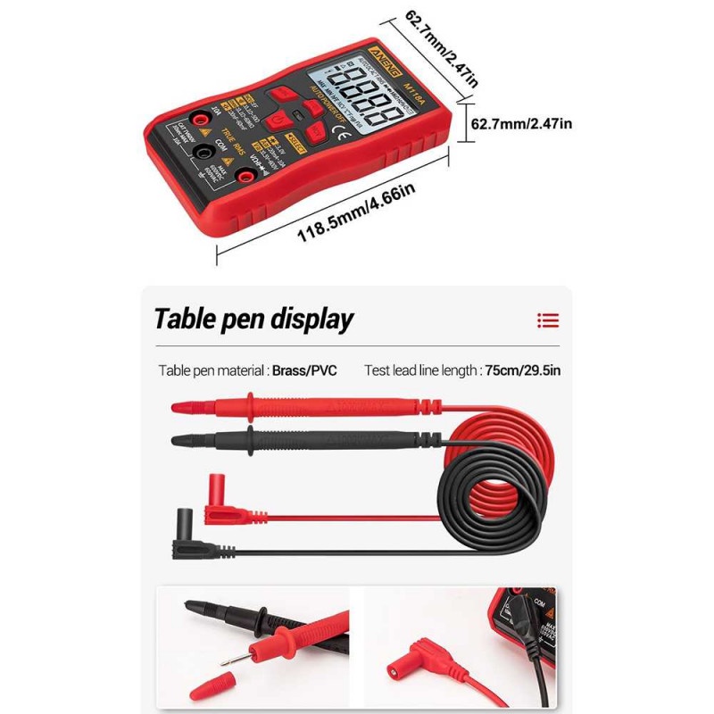 Multimeter Voltage Tester Multitester Digital Current Resistance Tes