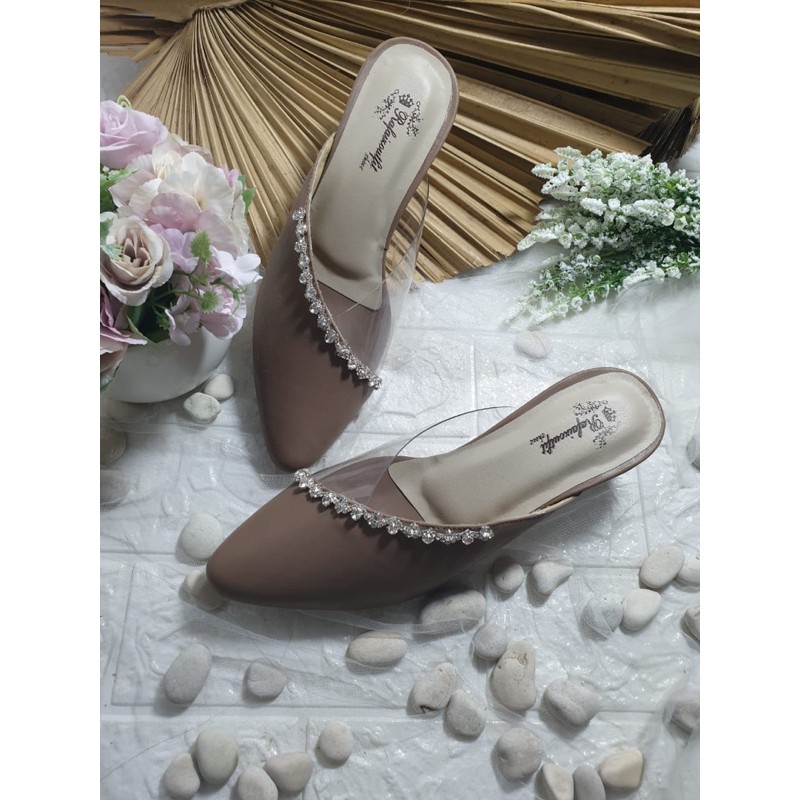 sepatu amoura mocca tinggi 5cm kaca