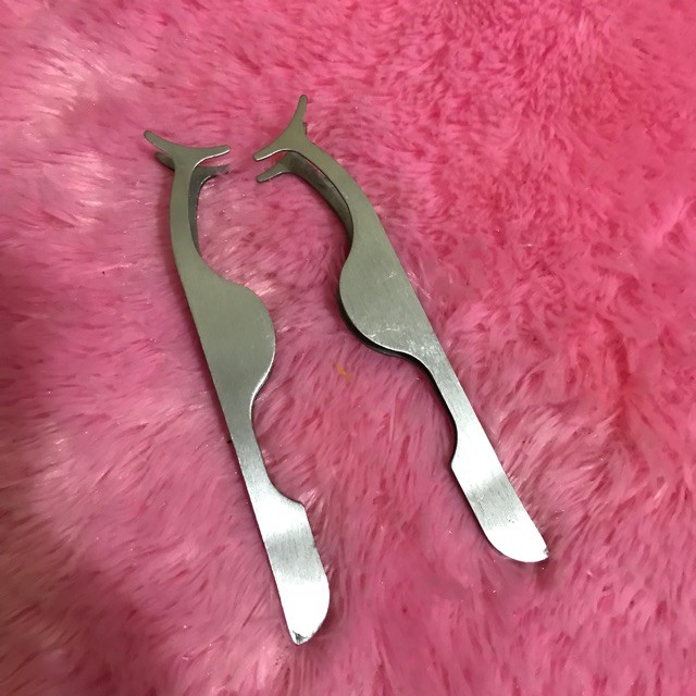 Pinset Multifungsi Bahan Stainless Steel untuk Memasang Bulu Mata Palsu / False Eyelashes Tweezers