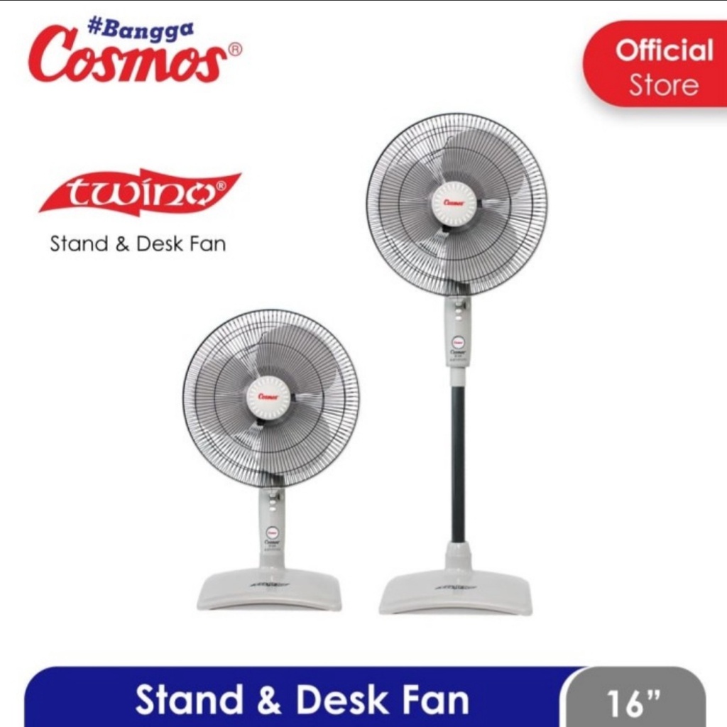 Kipas Angin Berdiri Cosmos 16 SN Ony Anti Nyamuk Stand Fan Twino Desk Fan Cosmos 16 SN Kipas Meja Cosmos