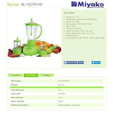 Blender Miyako Plastik BL 152 PF AP - 152PFap