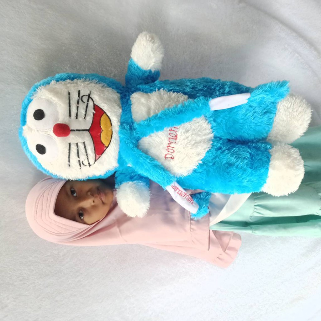 BONEKA DORAEMON XL RASFUR GRATIS COSTUM UKIR NAMA CETAK PHOTO