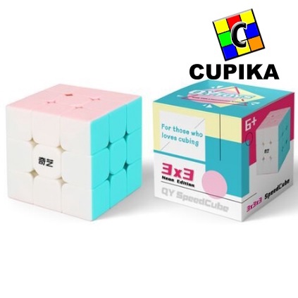 Rubik 3x3 QIyi  3x3x3 MACARON Stickerless Pink muda Soft yongjun moyu