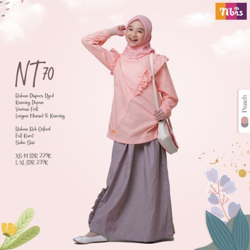 SETELAN GAMIS REMAJA SETELAN ROK REMAJA NIBRAS TEEN NT 070  NT 70 FASHION MUSLIM