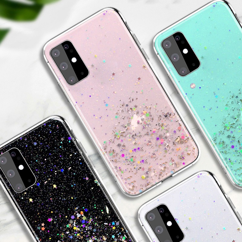 Case OPPO A16 A52 A72 A92 A92S A91 A9 A7 A5 A3S A5S F7 F9 F11 Pro A83 A73 A71 A59 F1S A57 A39 Bling Glitter Stars Sequins Soft Silicone Phone Case-7