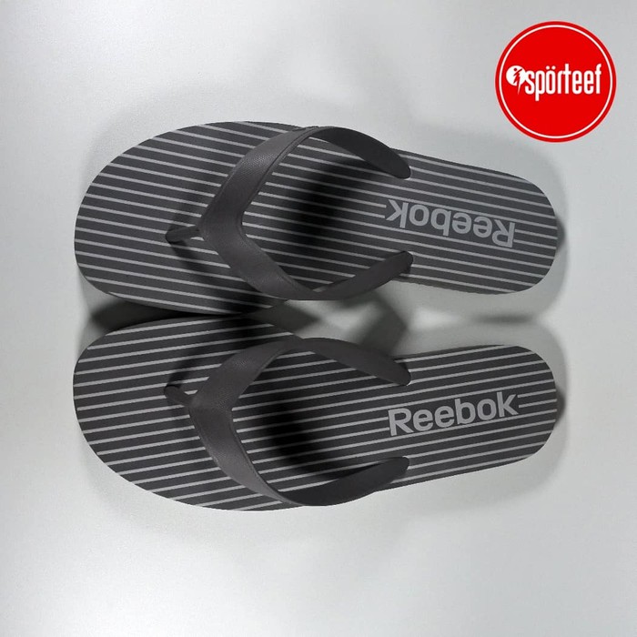 Sendal 100% Original Reebok Stripe Flip II LP Grey / Sandal Pria