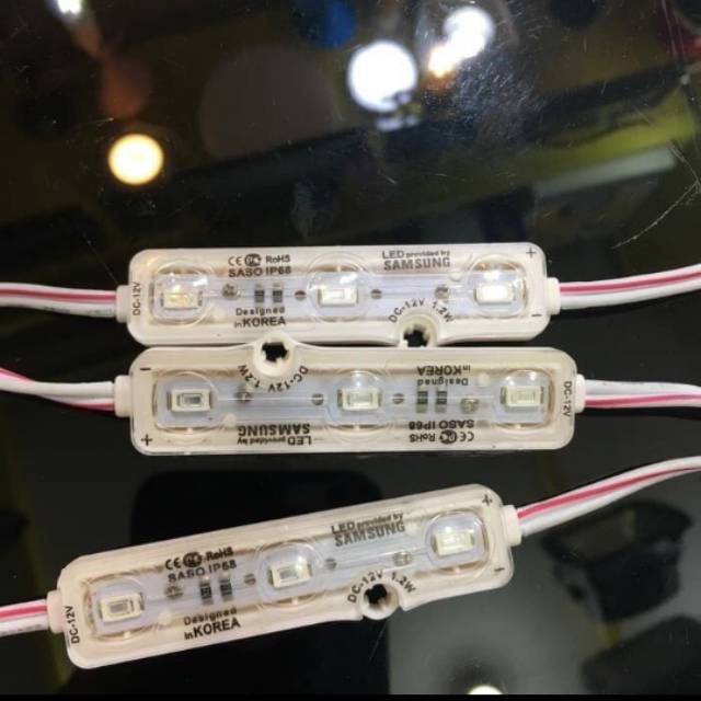  Lampu  LED  Samsung LED  Modul Strip 3  Mata 3  Watt 12 Volt  