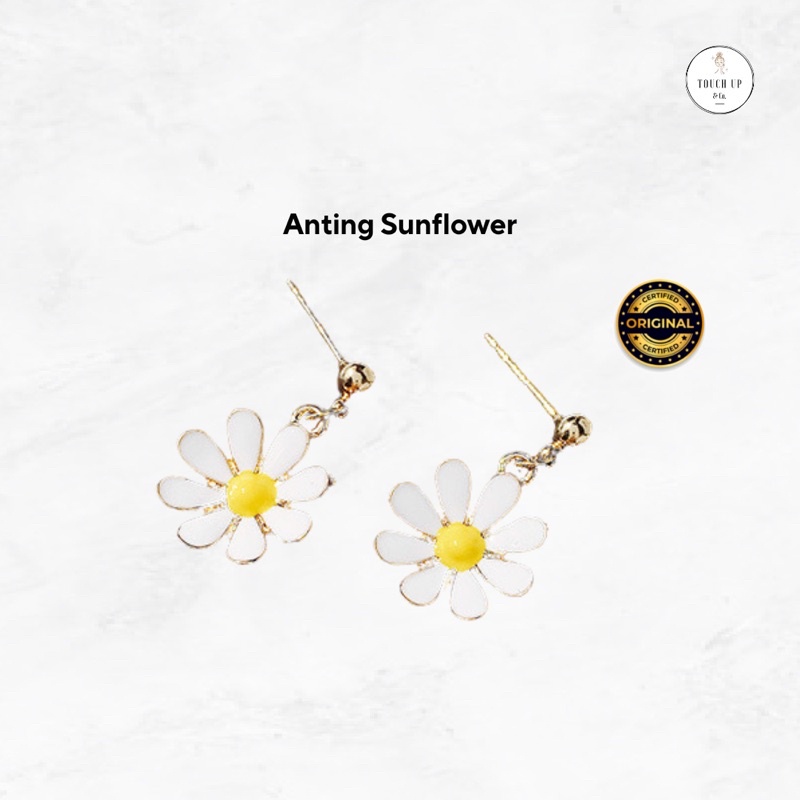 Anting Sunflower Bunga Korea Style Earrings Lucu Stud Pendek Panjang