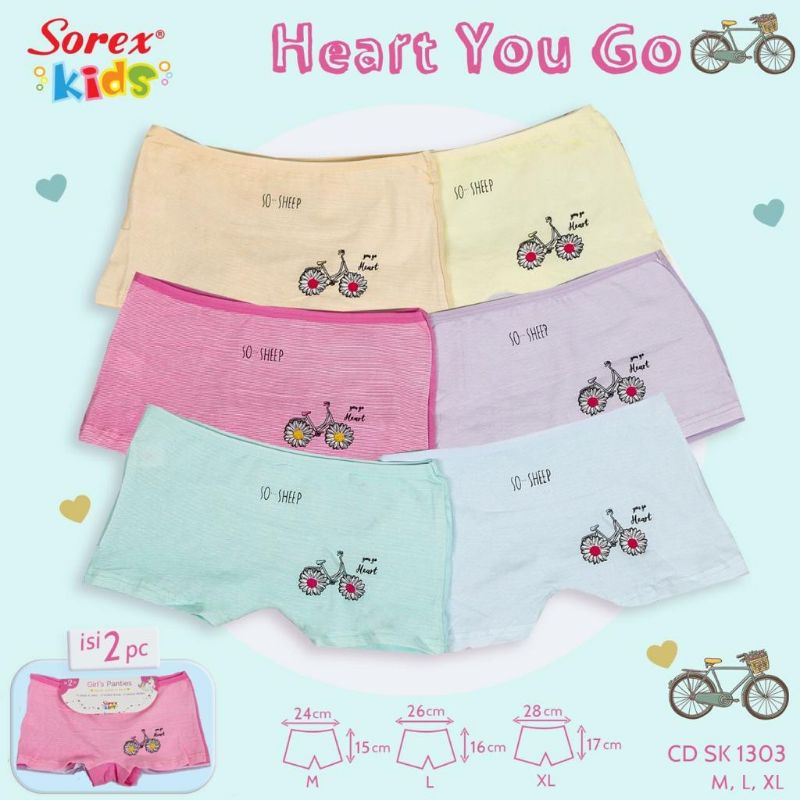 Grosir 6 Pcs CD Boxer Anak Perempuan Sorex Kids 1303