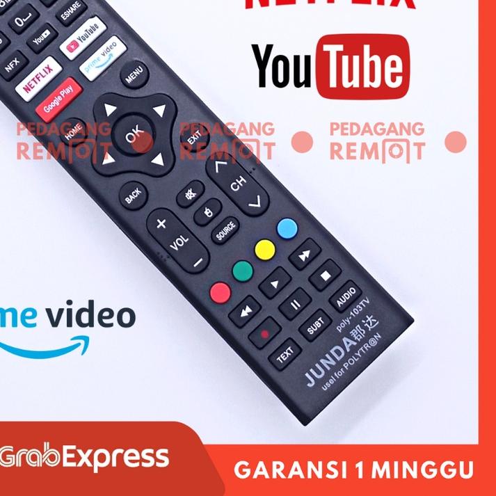 ❁ Remot Remote TV Polytron LCD LED Android Smart TV 81i960 PLD 32AG9953 PLD 43AG9953 PLD 50AG9953 Or