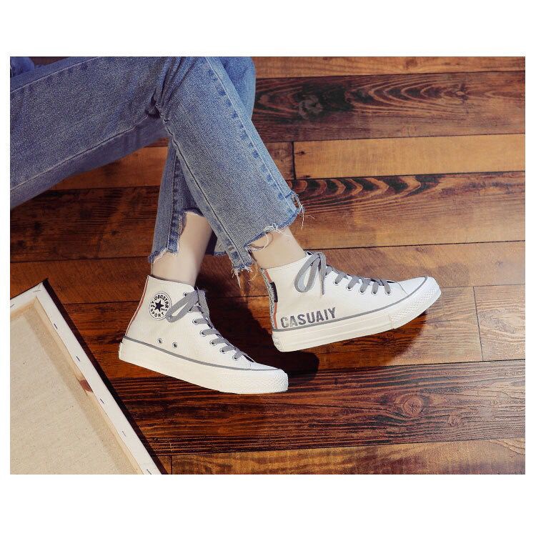 [ COD ] [ PAKAI DUS SEPATU ] IDEALIFESHOES SNEAKER PUTIH COUPLE CEWEK ABG KANVAS SHOES CASUAL HIGHTOP SEPATU PEREMPUAN WANITA CANVAS CASUALY LOGO CASUALY