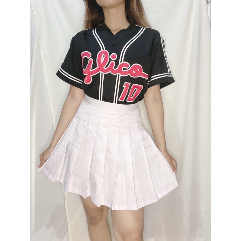 Thrift Black Glico Baseball Jersey "Reward"