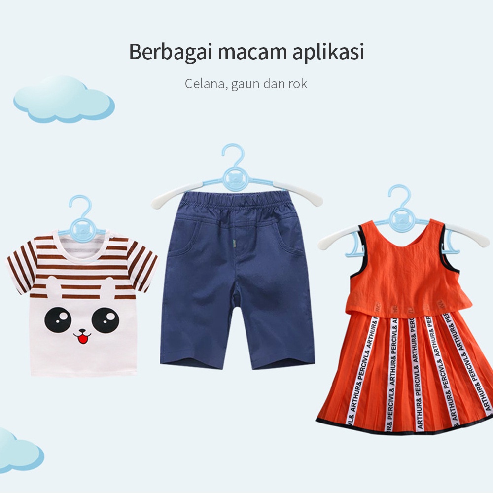 Hanger Baju bayi dan anak bisa memanjang – AC 43 – Tempat Gantungan Jemuran plastik untuk Baju celana  handuk  gurita gerita grita  rak lemari dinding perlengkapan bayi dan anak stand folding hanger lipat anger kapstok gantungan baju hook