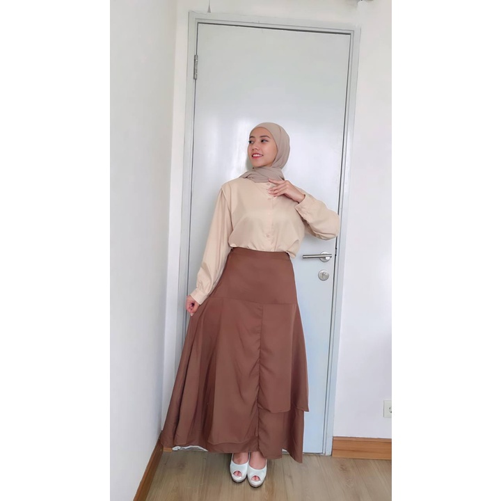 Tq88indonesia Fashion Rok Maxi Terbaru /  MONALICA ROK SKIRT / Bawahan Wanita / Rok Panjang / Outfit Kekinian / Ootd