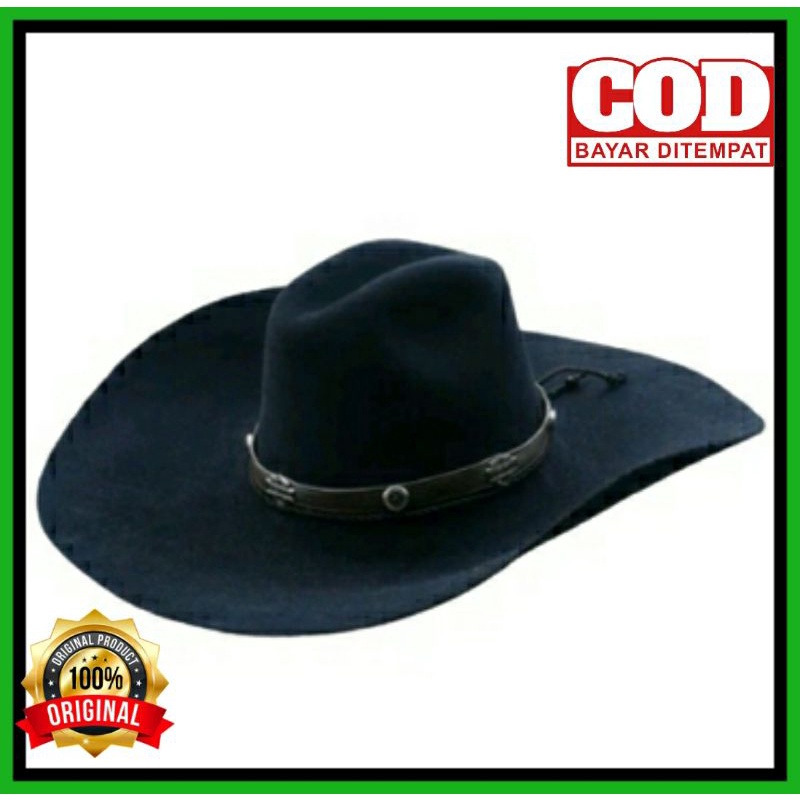 TOPI LAKEN FEDORA LEBAR MALBORO BAHAN WOOL ORIGINAL