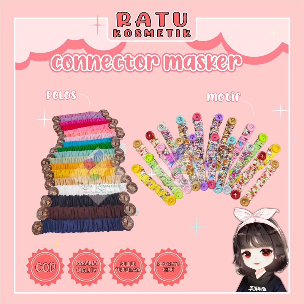 ❤ RATU ❤ Connector Masker Jilbab | Pengait Hijab Kain Katun Konektor