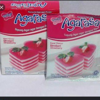 Agarasa Tepung Agar2 plain strawberry melon vanila Kardusan isi 6pcs
