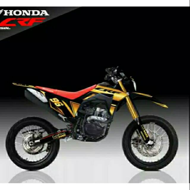 Decal full body honda CRF variasi grafis gold