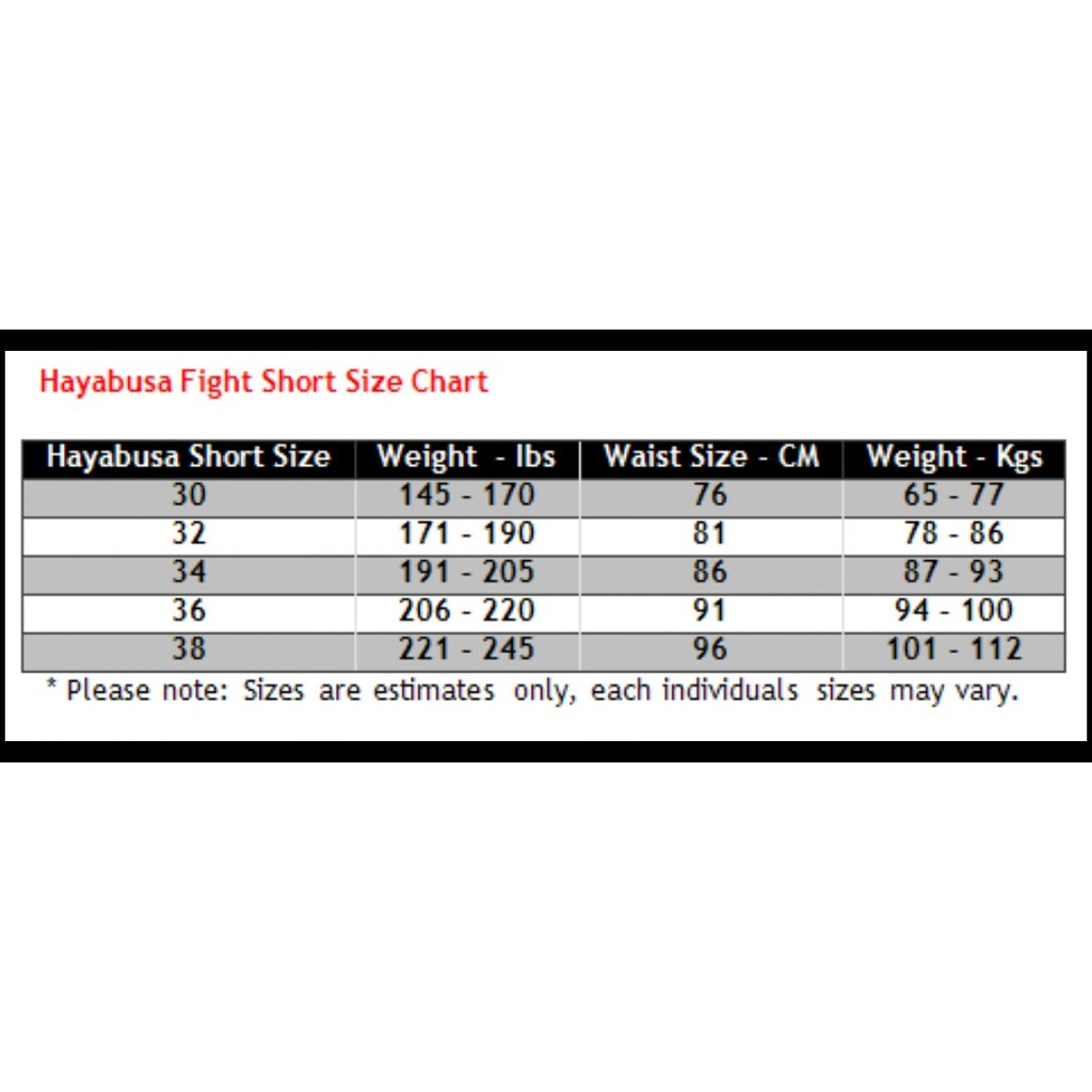 HAYABUSA "Chikara" Celana Combat/ MMA Fightshorts - Red/White