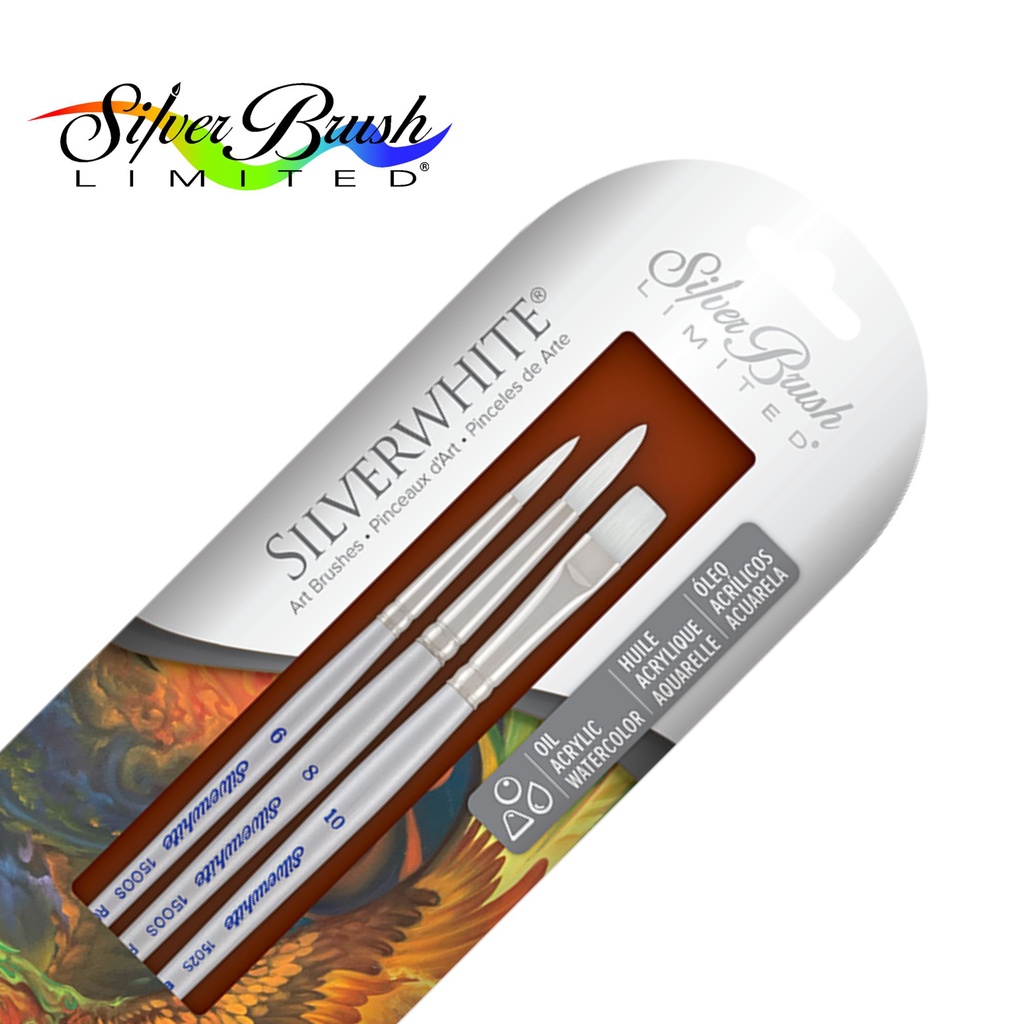 Silver Brush - 3pc Basic Watercolor Set Short Handle - SW-1520S