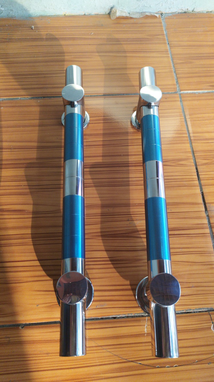 Handle Gagang Pintu Rumah Minimalis Terbaru Warna Biru Tosca 4 Biji + Body Kunci Pelor