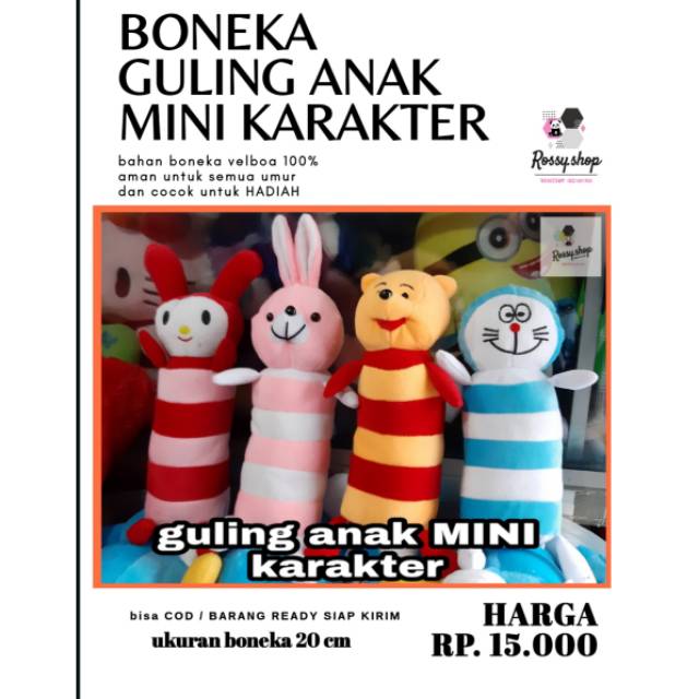 Guling mini karakter/guling anak/guling lucu