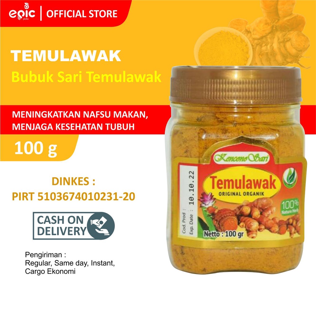 

Epicpicks Temulawak Bubuk Asli Kencono Sari 100 gr