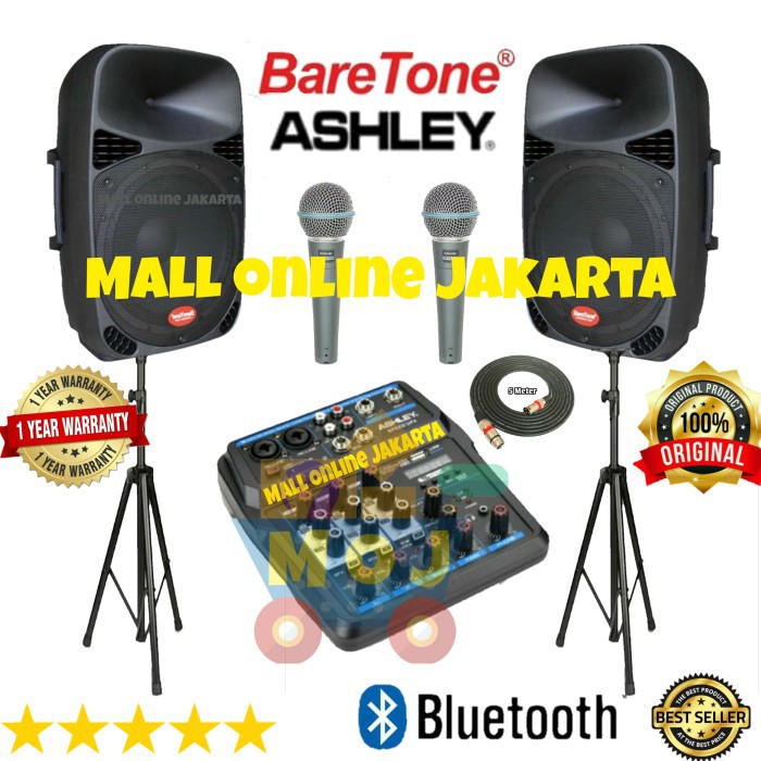 Paket speaker aktif baretone 15 inch max15mh outdoor bluetooth max 15