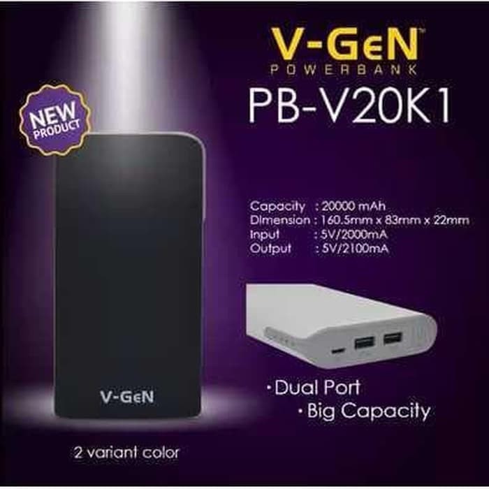 Powerbank V-GeN V20K1 20000 mAh (Power Bank VGEN)