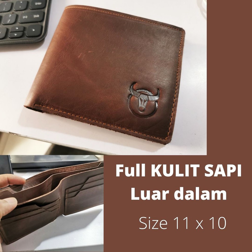  Dompet  kulit  pria  pendek ASLI FULL GRAIN kulit  sapi ORI 