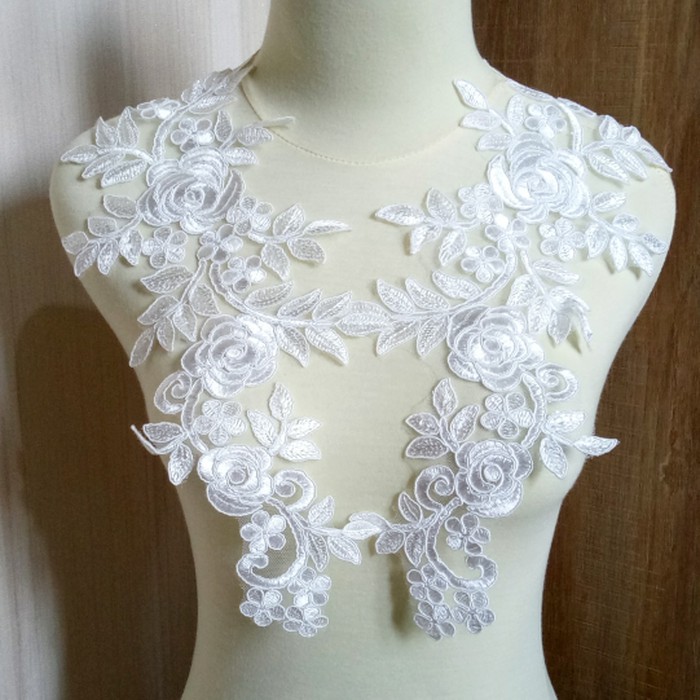 PROMO SEPASANG LACE/PATCH/BORDIR TEMPEL/BORDIR PENGANTIN/WEDDING LACE 