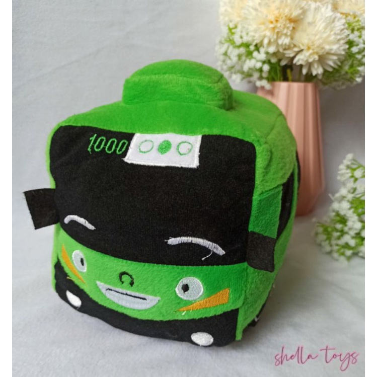 Boneka Mobil  Bus Tayo 30x20 mainan anak printing dan bordier 30x15