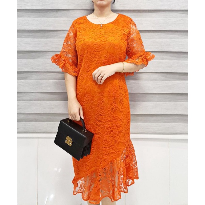 Dress brokat duyung serong