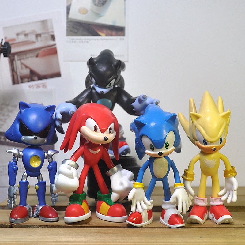 6pcs / Set Action Figure Super Sonic the Hedgehog Untuk Hadiah Anak Laki-Laki / Perempuan