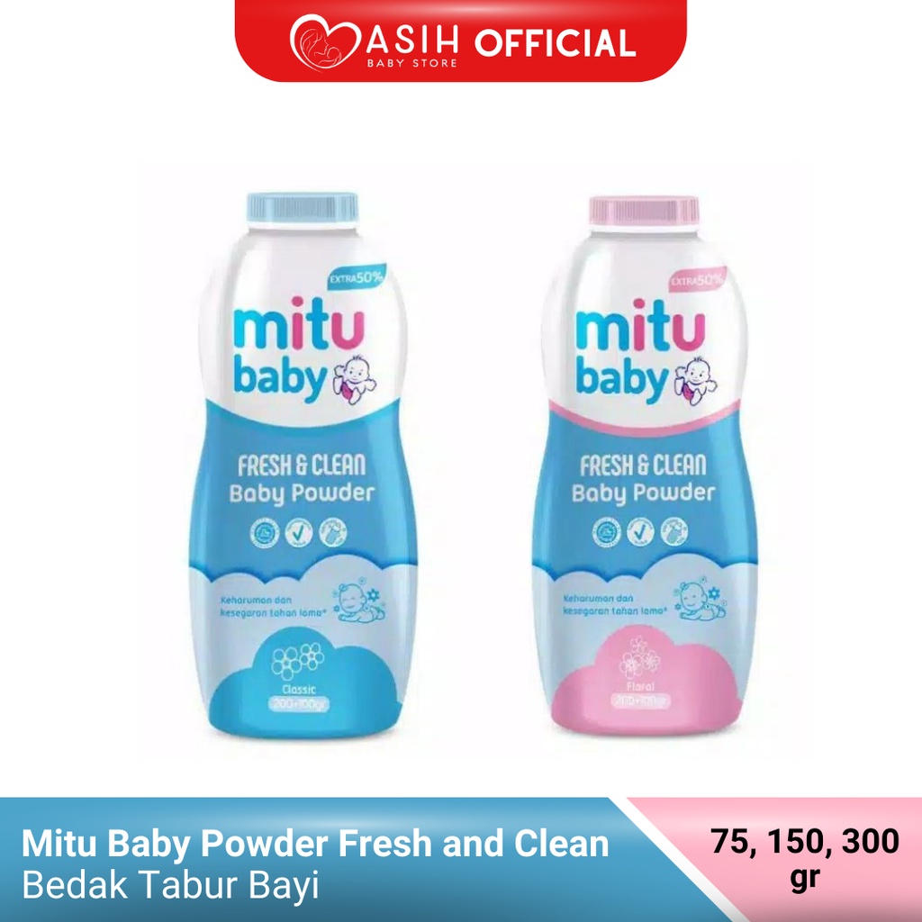 Mitu Baby Powder Fresh and Clean Bedak Tabur Bayi 300g