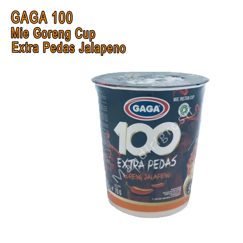 Mie Instan Cup *GAGA 100 * Ekstra Pedas * Goreng Jalapeno 75g