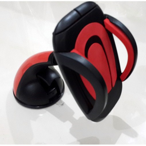 Car Holder Penjepit Gadget HP Handphone GPS Kaca Mobil Merah