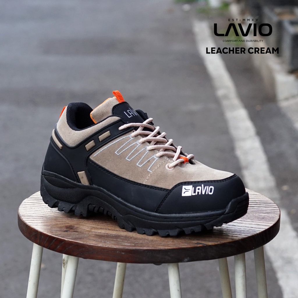 Sepatu Safety Proyek Gunung Hiking Touring Lavio Leacher Outdoor Ujung Besi Pria Terlaris