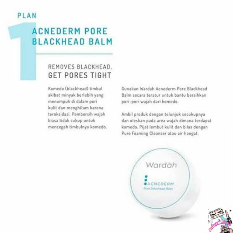 ☃Cutezz_Ching1☃Wardah Acnederm Pore Blackhead Balm 20g