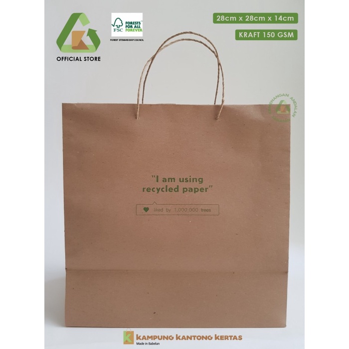 

PROMO Kraft Paper bag/ Kantong kertas cokelat ramah lingkungan/ Goodie bag