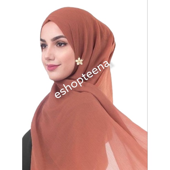 A19 anting hijab bunga kristal gold_anting jilbab