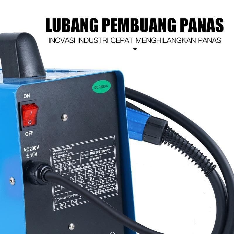 Mesin las co 2 c02 mig 200 ampere tanpa gas mailtank 3 in 1