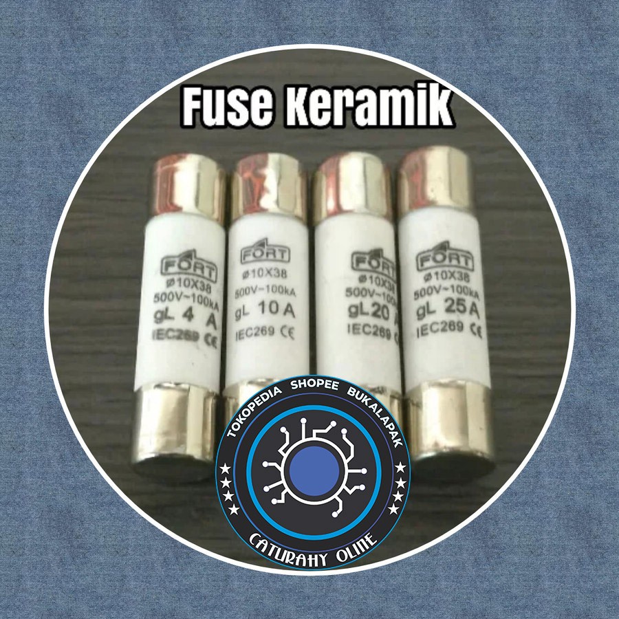 Fuse ceramic 4A 10A 20A 25A 500v keramik sekring 10 x 38 fort