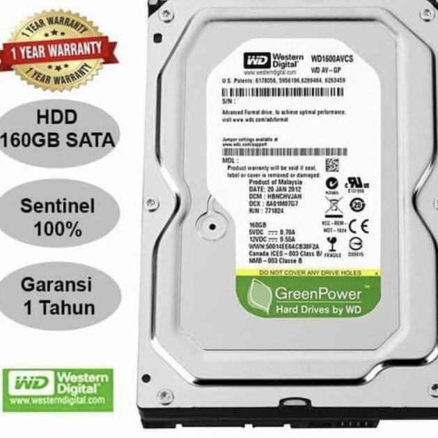 ORIGINAL!!! Hardisk PC 160GB WD Green-HDD Internal 160GB WD New
