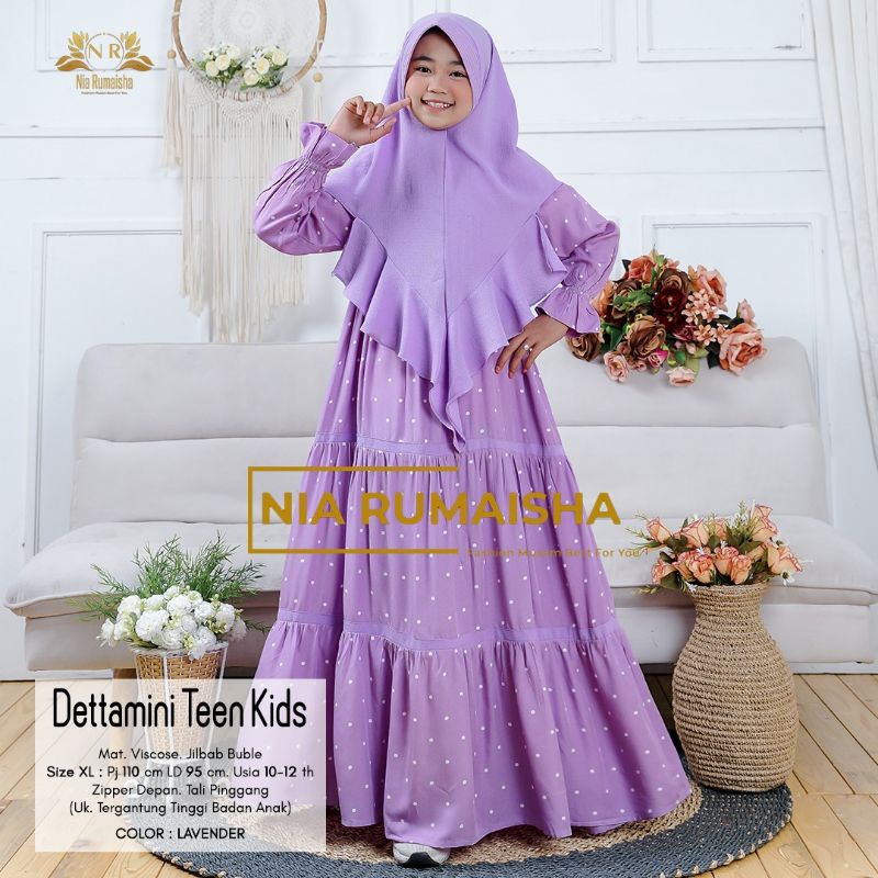 Dettamini Teen Kids dress anak plus jilbab - gamis anak syari