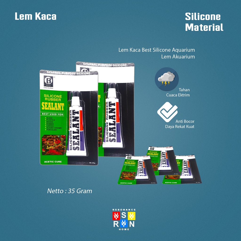 Lem Kaca Silicone Aquarium / Lem Akuarium Resonance Home